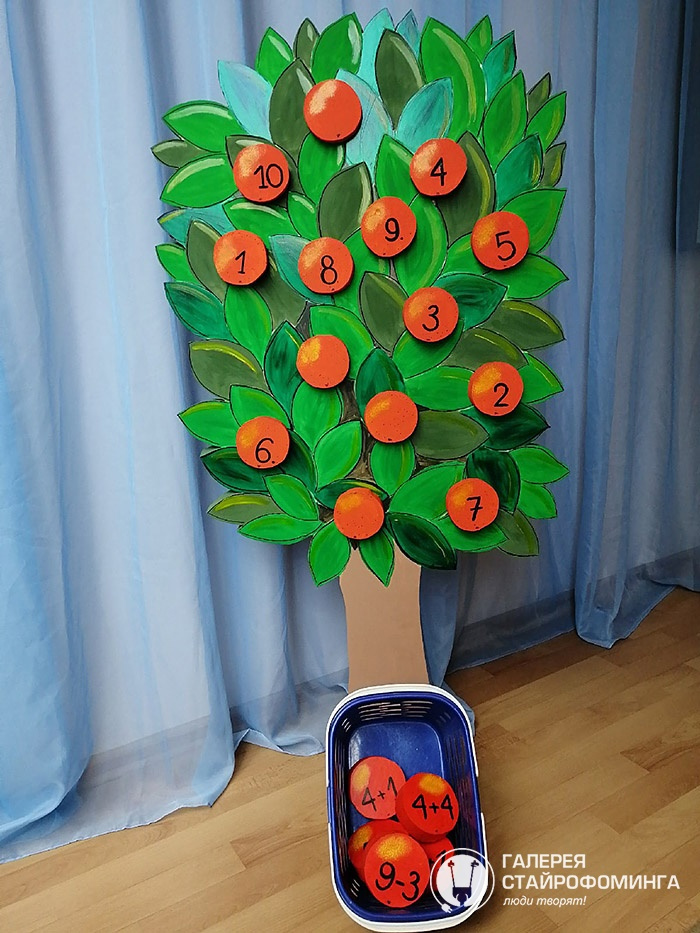 Дерево из пенопласта для детей